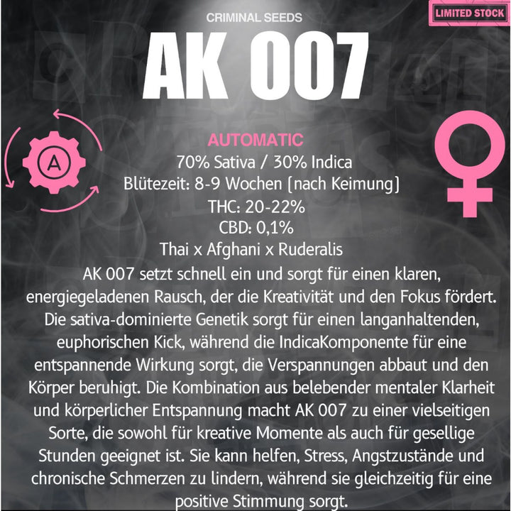 Criminal Seeds AK007 Fem Auto 3St.