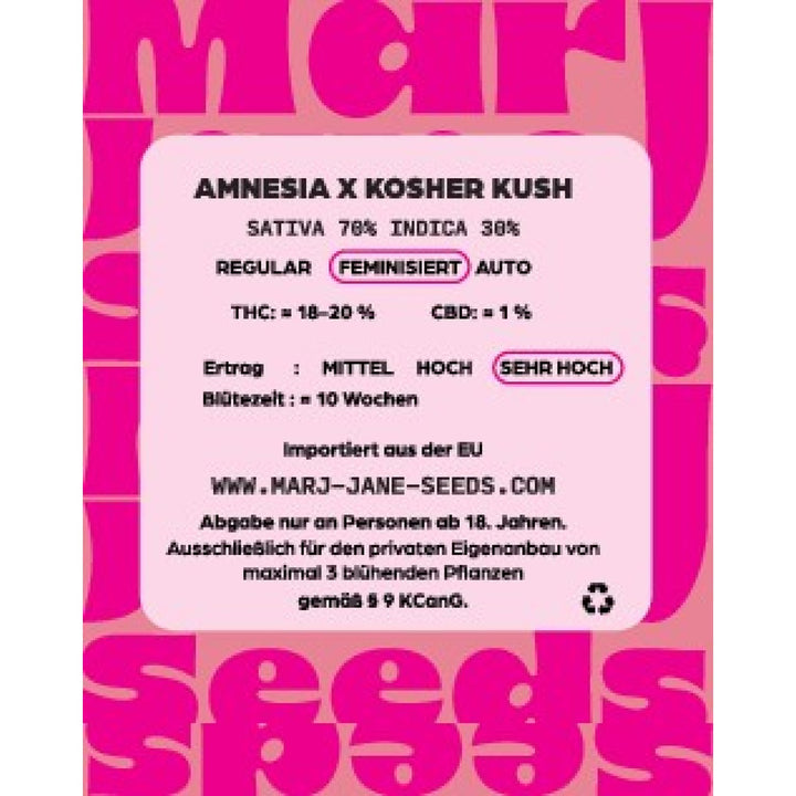 Marj Jane Amnesia X Kosher Kush Fem. 3St.
