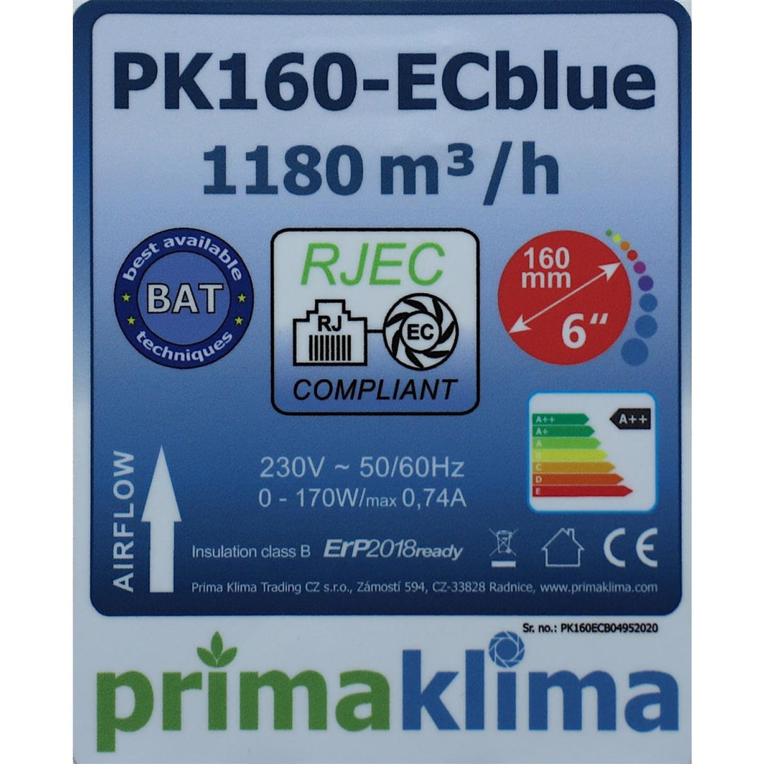 Prima Klima PK160ECblue 1180 m³/h RJ45