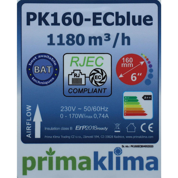 Prima Klima PK160ECblue 1180 m³/h RJ45