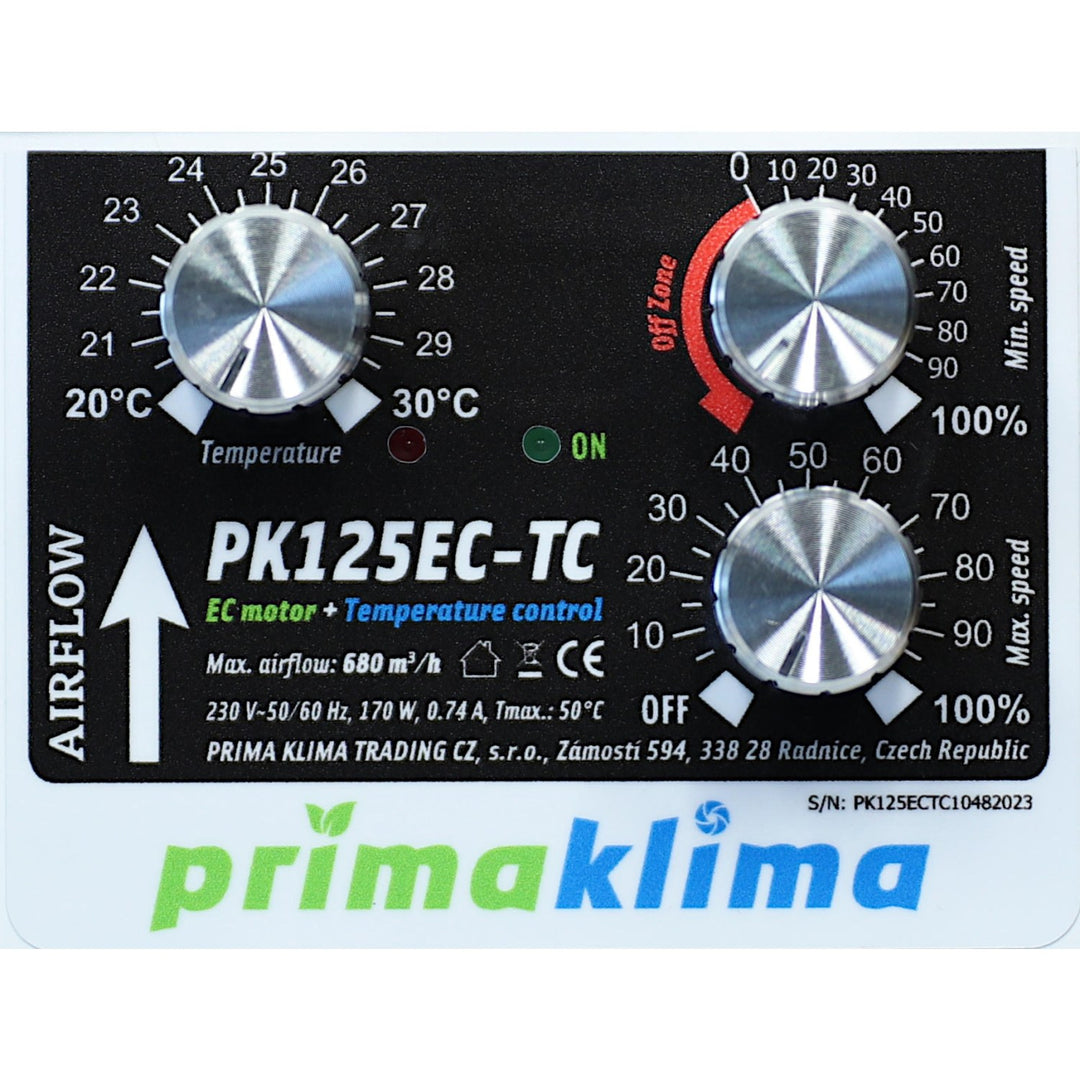 Prima Klima PK125EC-TC 680m³/h, Ø125mm klimageregelt