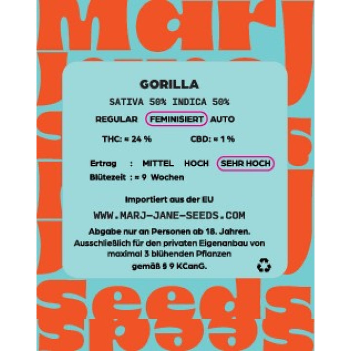 Marj Jane Gorilla Fem. 3St.
