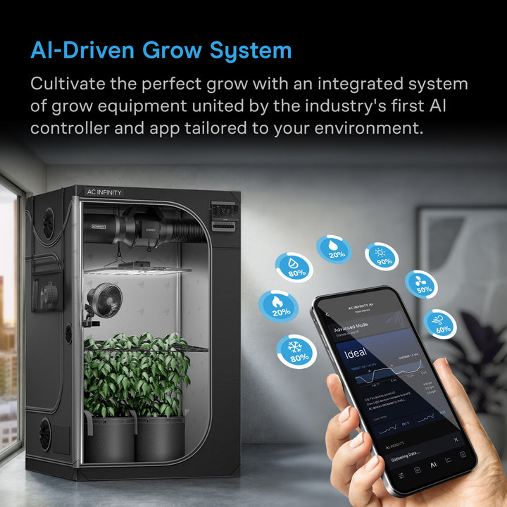 AC Infinity AI Growzelt-System 60×120×180 cm – Smarte Steuerung per App und Controller AI+
