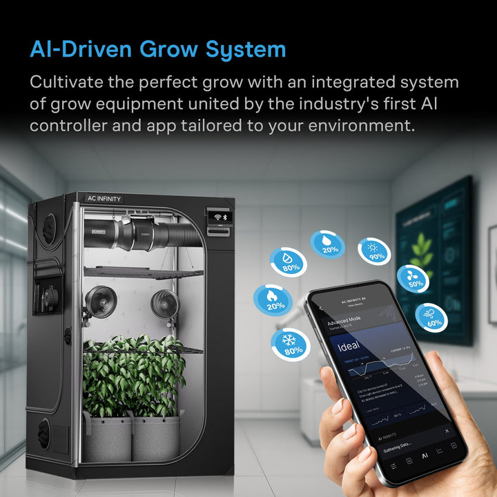 AC Infinity AI Growzelt-System PRO 120×120×200 cm – Smarte Steuerung per App und Controller AI+