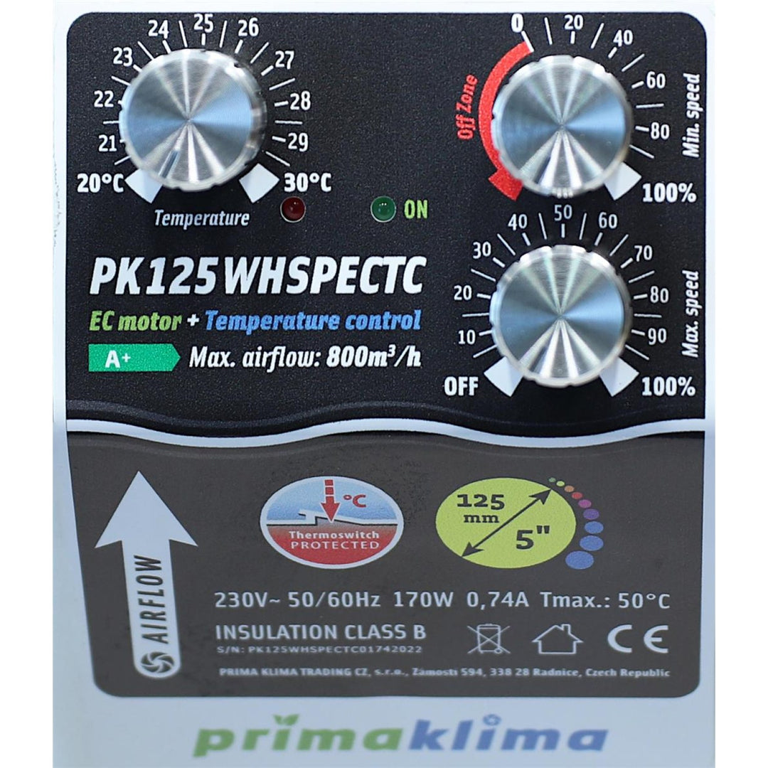 Prima Klima PK125WHSPECTC 800m³h, Ø125mm klimageregelt