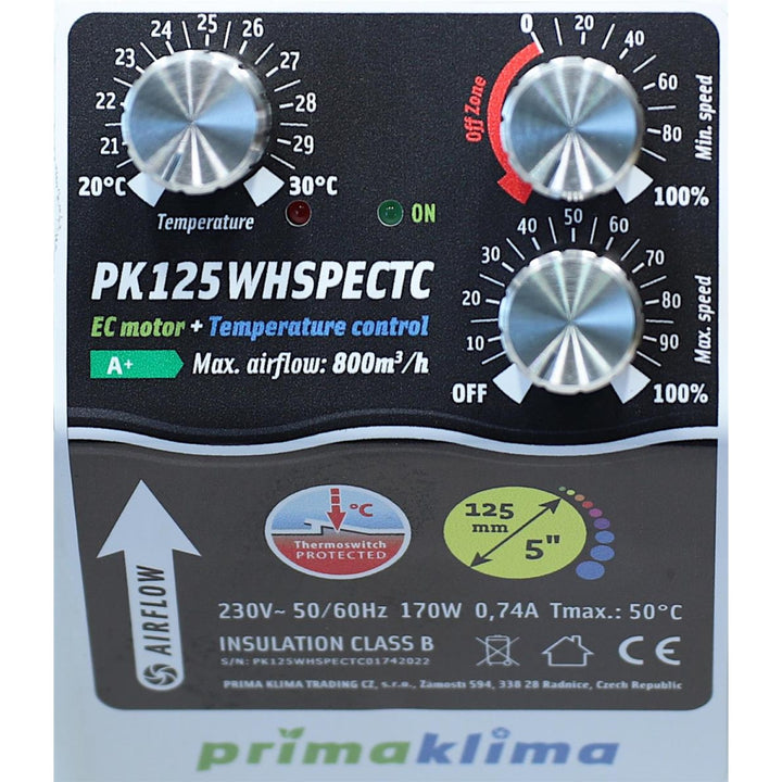 Prima Klima PK125WHSPECTC 800m³h, Ø125mm klimageregelt