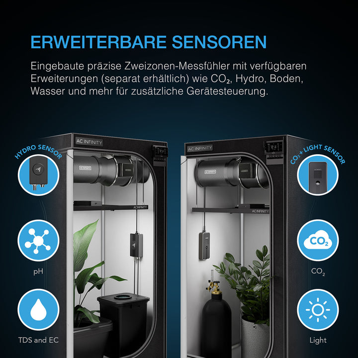 AC Infinity AI Cultivator Komplettset 60×120×180 cm – 2 Pflanzen, Controller AI+ &amp; Athena Blended Starter-Kit